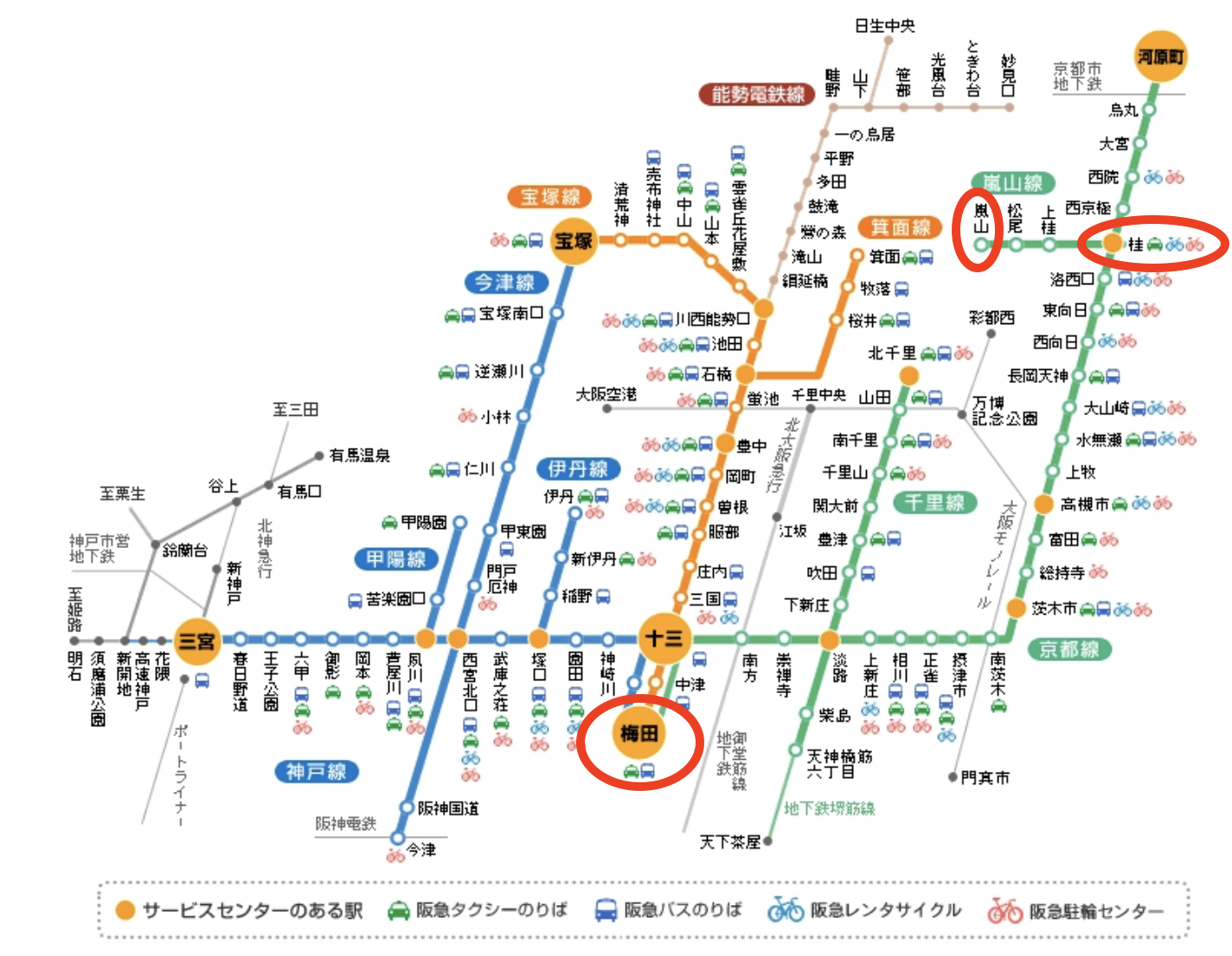 阪急電鐵路線圖