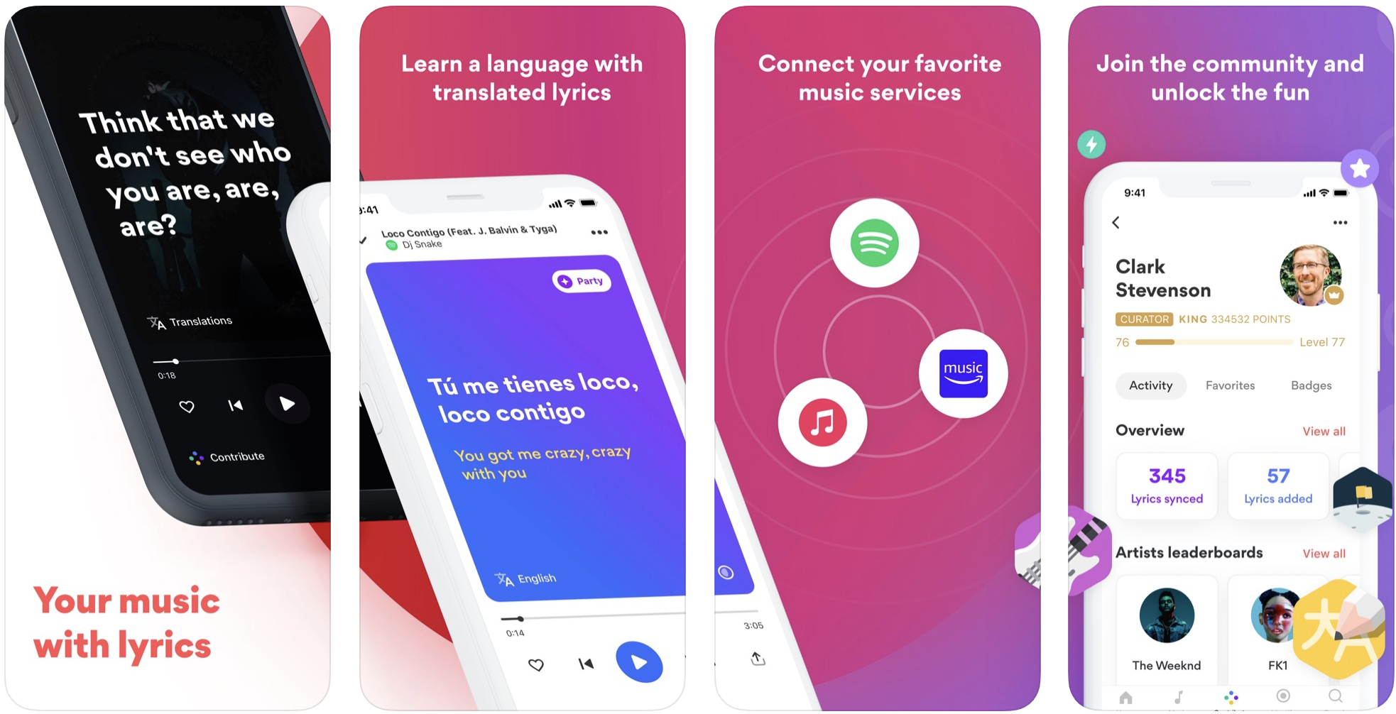 Musixmatch, Spotify, Apple Music
